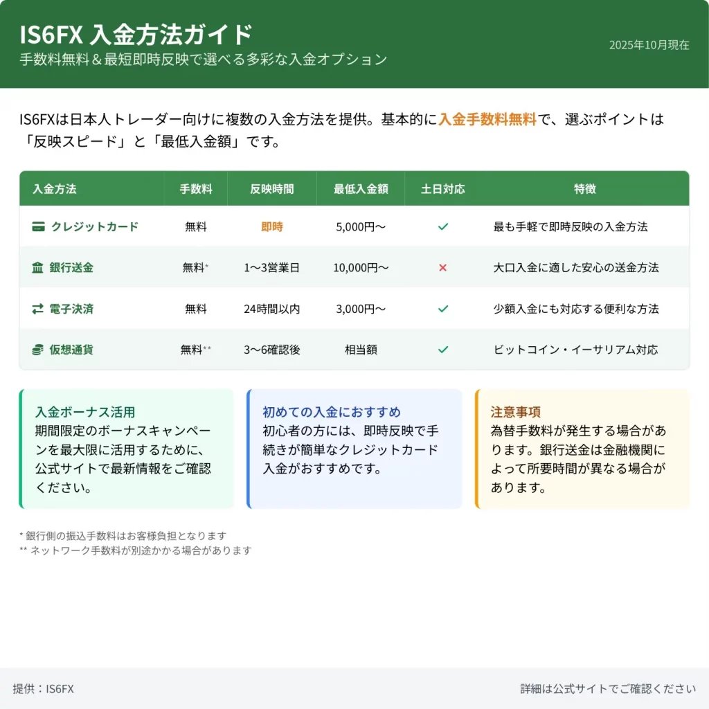 ANGE★フォロー割引 2025年10月最新】IS6FX入金方法完全ガイド｜手数料無料・最速10分反映